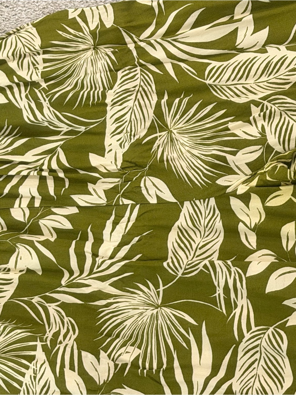 Olive Green Tropical Print Wide-Leg Jumpsuit - Picture 2 of 5